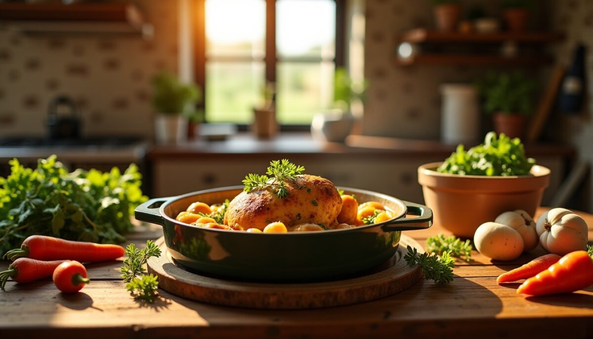 Pintade en cocotte à la crème : une recette simple et gourmande