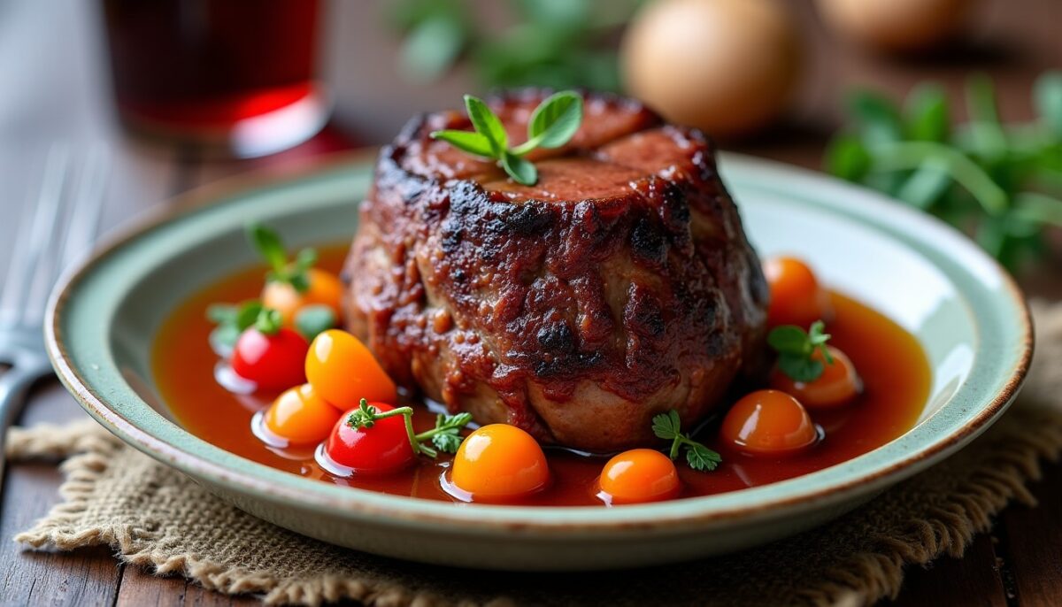 Daube de bœuf classique : savoureuse recette au vin rouge et légumes mijotés