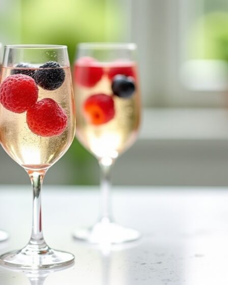 Recette facile : soupe de champagne aux fruits rouges surgelés pour un apéritif fruité et rafraîchissant