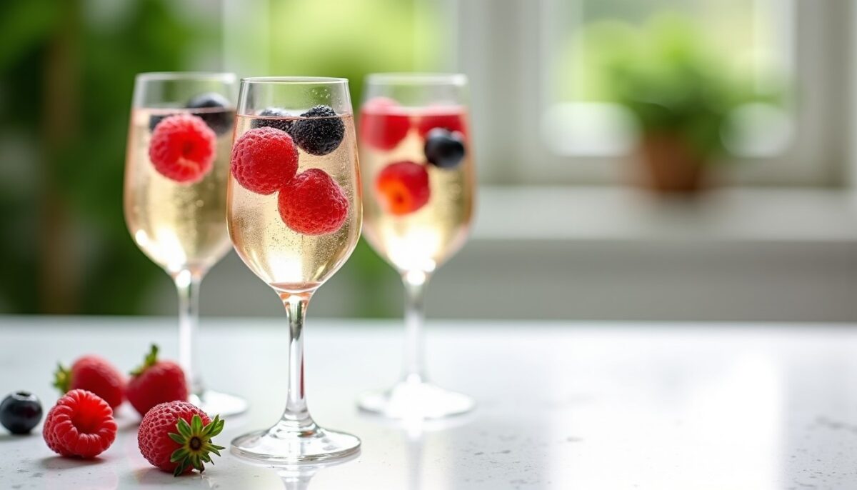 Recette facile : soupe de champagne aux fruits rouges surgelés pour un apéritif fruité et rafraîchissant